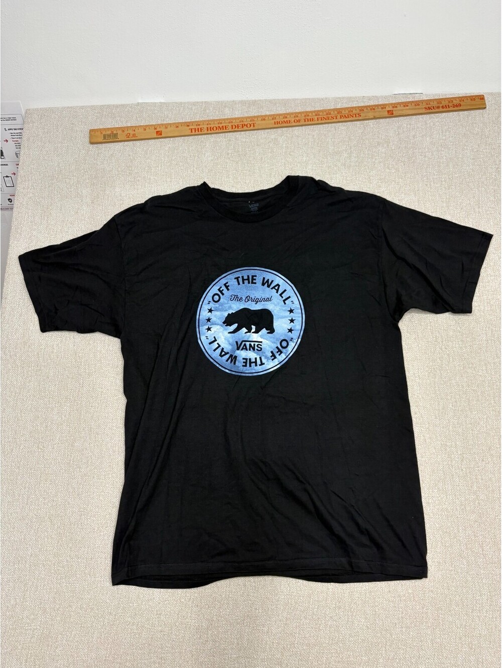 Vans Off The Wall Men's Black California Bear Graphic T-Shirt Size XL